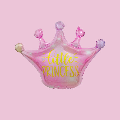 29 inch helium quality pastel pink princess crown foil balloon