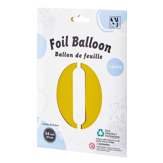 34-Inch Gold Helium Quality Birthday Party Foil Number Balloons