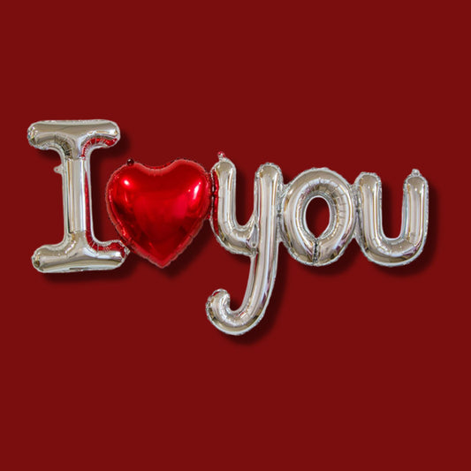 48 Inch I love you Letter Script Foil Balloon