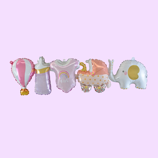 Baby Girl Pastel Pink Foil Balloon Garland