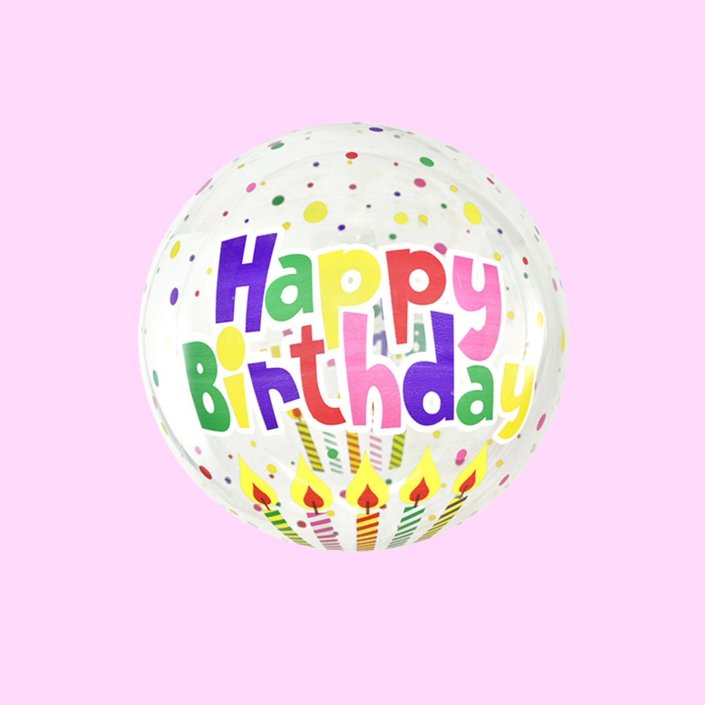 Happy Birthday Candle Clear Bubble Balloon