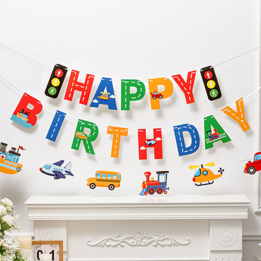 Little Cars Birthday Letter Banner