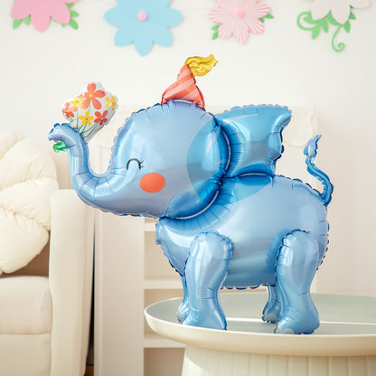 Cute Elephant Button Foil Balloon