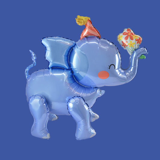 Cute Elephant Button Foil Balloon