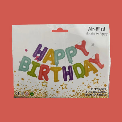Happy Birthday Pastel Letter Banner Balloon