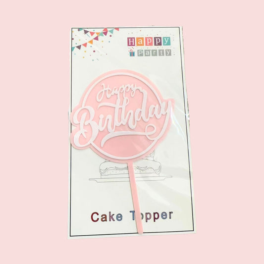 Pastel Pink Birthday Cake Topper