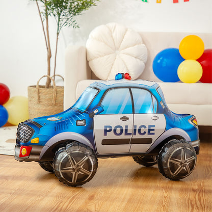 Police Car Button Foil Balloon