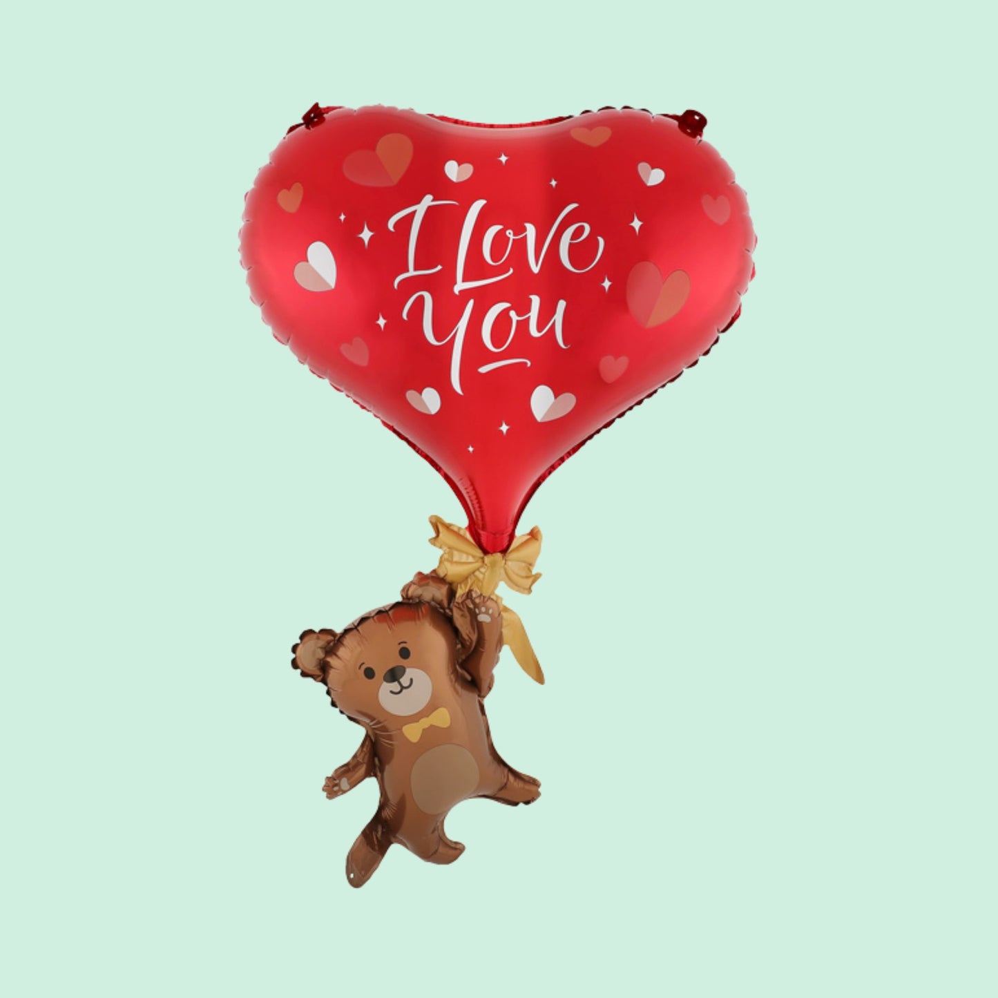 33 inch I love you red heart teddy bear foil balloon