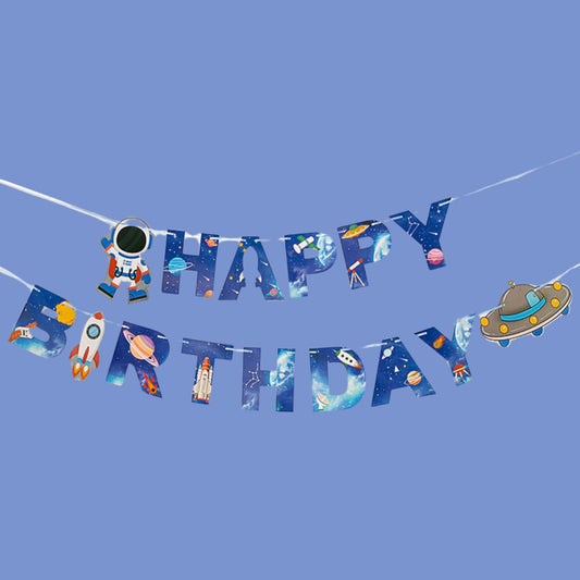 Space Astronaut Birthday Letter Banner