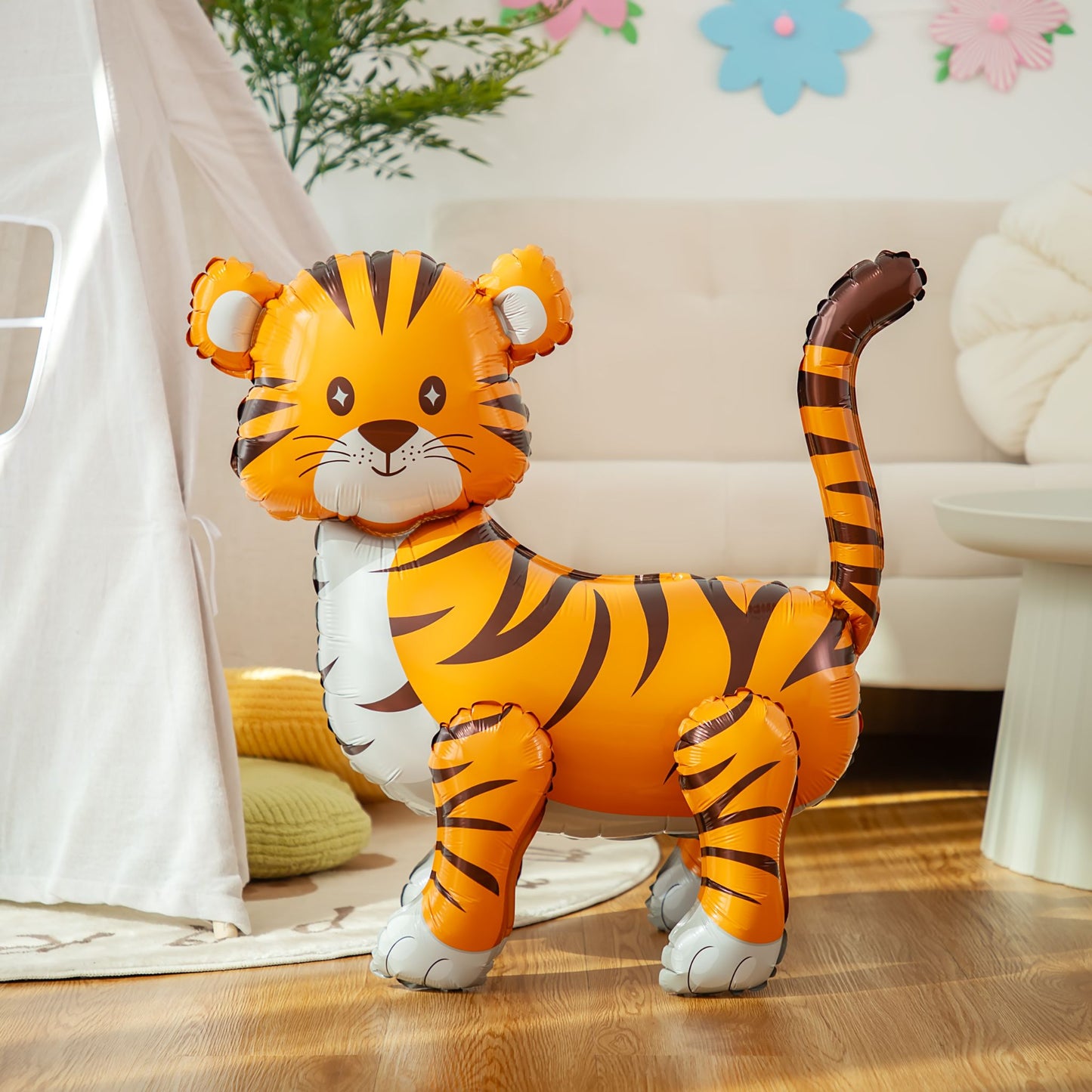 Tiger Button Foil Balloon